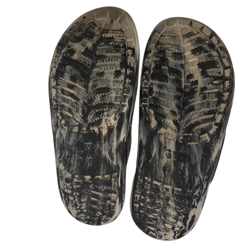 Crocs Classic Marbled 2-strap Sandals Slides Black White, women's sz 8 Tie-dye - Picture 11 of 12